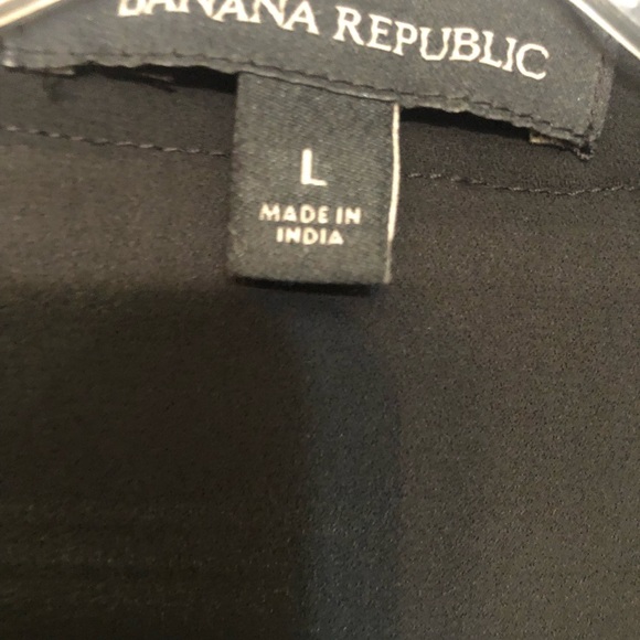 Banana Republic large black tank top sleeveless crochet front semi sheer back - Picture 12 of 16